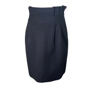 Kate Spade Black Classsic Skirt Paper Bag Top Textured Size 4 Gold Zipper